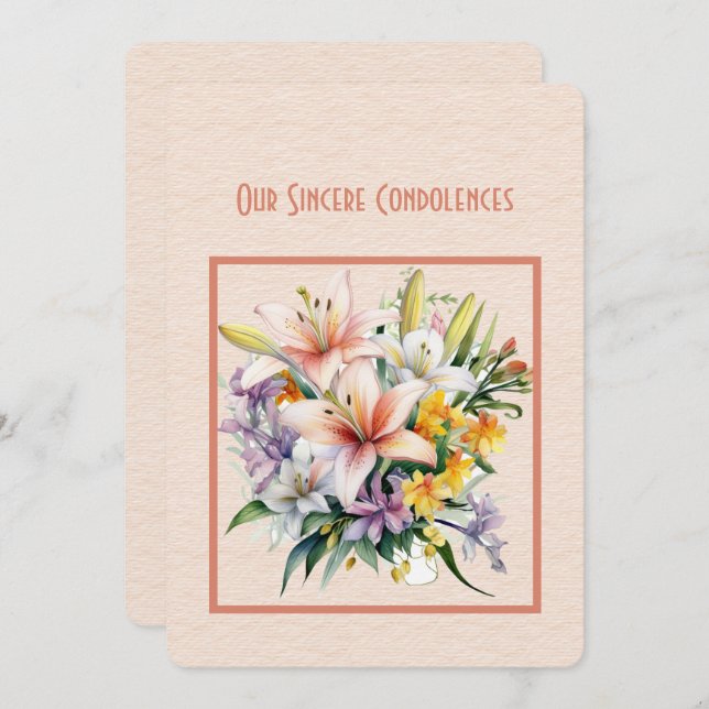 Our Sincere Condolences Note Card (Front/Back)
