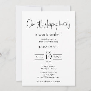 Our sleeping beauty minimalist baby shower invitation