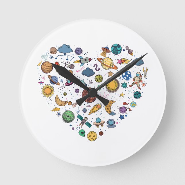 Our Solar System planet, Science Education Space k Round Clock (Front)
