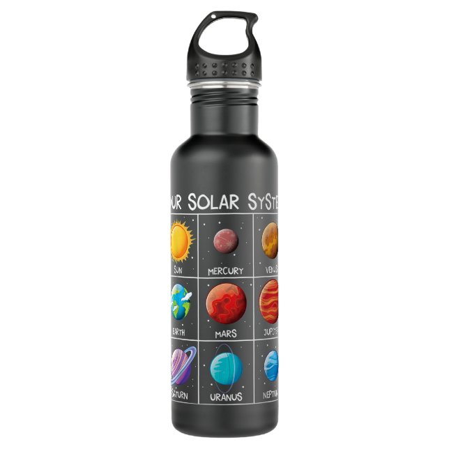 Our Solar System Planets Space boys girls science 710 Ml Water Bottle (Front)