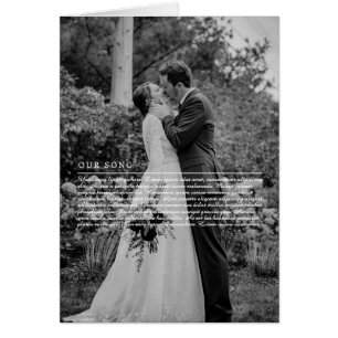 Our Song lyrics Wedding Anniversary Greeting Card