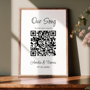 Our Song QR Code   Personalized Keepsake Poster