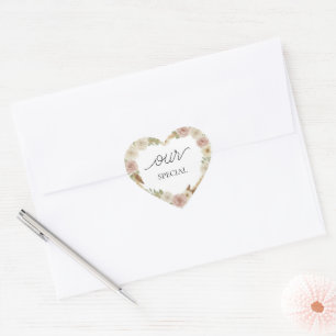 Our Special Floral Heart Sticker – Soft Boho Elega