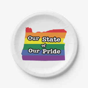 Our State of Our Pride Oregon Paper Plate