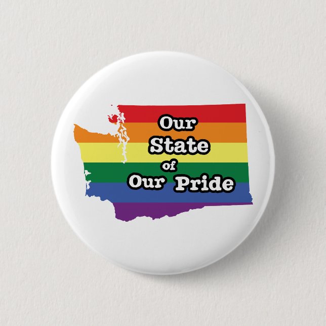 Our State of Our Pride | Washington 6 Cm Round Badge (Front)