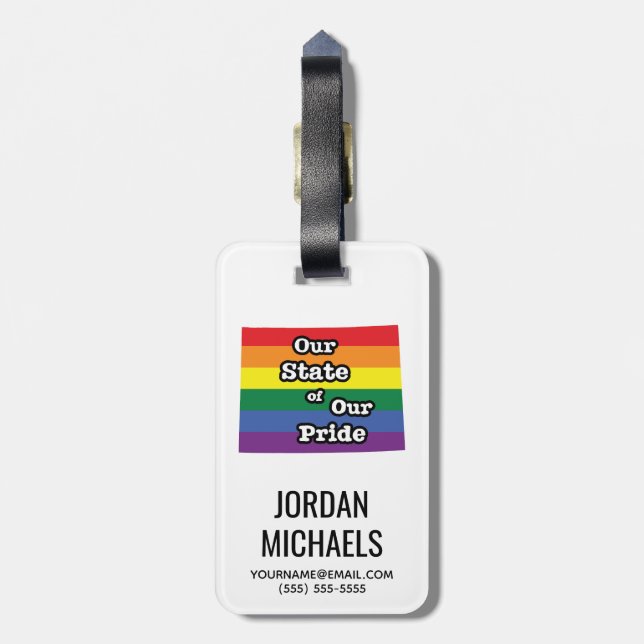 Our State of Our Pride | Wyoming Luggage Tag (Back Vertical)