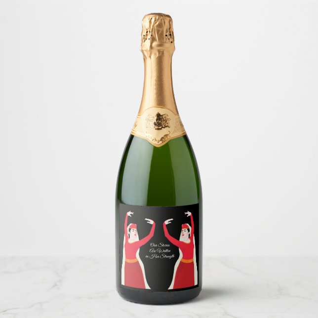 Our Stories Are Written in Her Strength Sparkling Wine Label (Front)