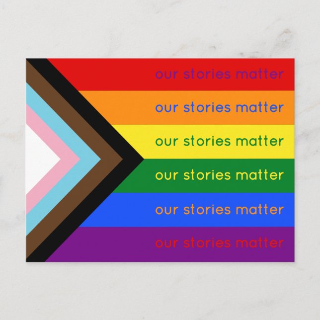 Our Stories Matter Gay Pride Intersection Rainbow Postcard (Front)