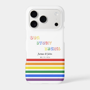 Our Story Begins Rainbow LGBTQ Flag Couple
