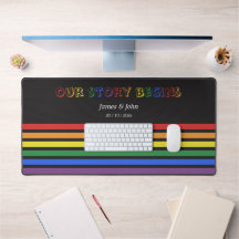 Our Story Begins Rainbow LGBTQ Flag Couple