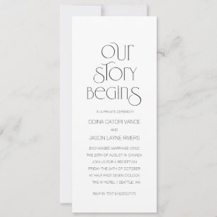 Our Story Begins Wedding Announcement Card