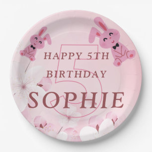Our Sweet Bunny Princess Turns 5! Birthday Plate