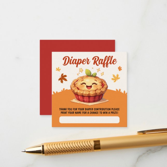 Our Sweet Little Cutie Pie Fall Baby Shower Enclosure Card (Front/Back In Situ)