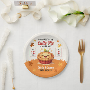 Our Sweet Little Cutie Pie Fall Baby Shower Paper Plate