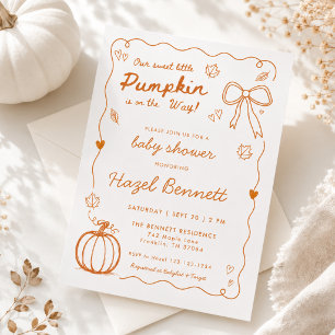 Our Sweet Little Pumpkin Doodle Baby Shower Invitation