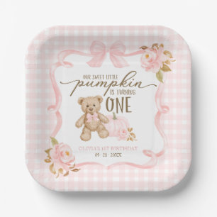 Our Sweet Little Pumpkin Is Turning One Paper Plate