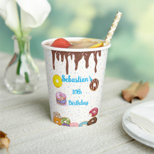 Our Sweet One" Doughnut Birthday Party Paper Cups