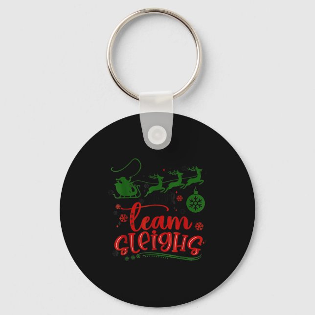 Our Team Sleighs Reindeer Santa Claus Xmas Office  Key Ring (Front)