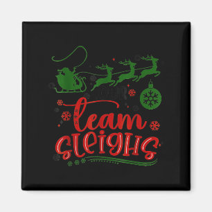 Our Team Sleighs Reindeer Santa Claus Xmas Office Magnet