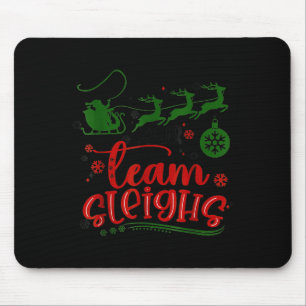 Our Team Sleighs Reindeer Santa Claus Xmas Office  Mouse Pad