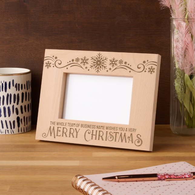     Our Team Wishes You a Merry Christmas Business Etched Frames (Left)