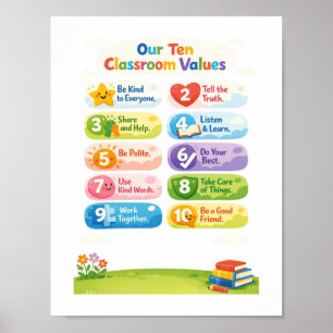 Our Ten Classroom Values Poster