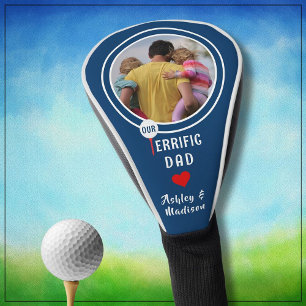 Our Terrific Dad Personalized Golfer Photo Golf Head Cover