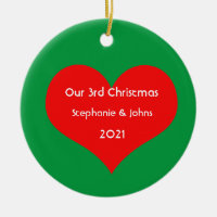Our Third Christmas Together Cute Red Heart 2021