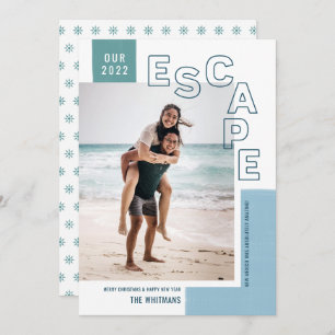 Our Travel Escape   Beach Modern Photo Christmas Holiday Card