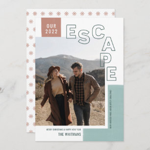 Our Travel Escape   Boho Modern Photo Christmas Holiday Card