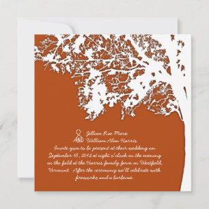 Our Tree, Fun Wedding Invitation, Burnt Orange Invitation