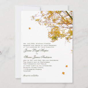 Our Tree in Fall Parents Inviting Wedding Invitation