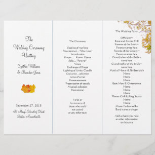 Our Tree Tri-Fold Wedding Program Template