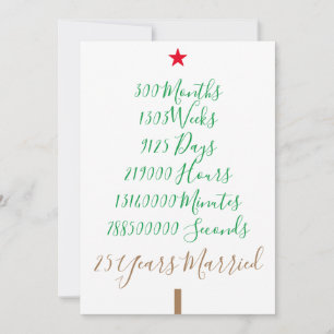 Our twenty fifth Christmas 25th Years Married xmas Holiday Card