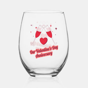 Our Valentine's Day Anniversary Drinkware Set Stemless Wine Glass