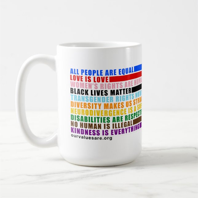 Our Values Are Coffee Mug (Left)