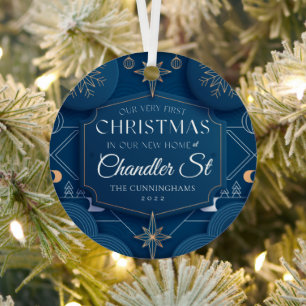 Our Very First Christmas in our New Home Modern Metal Tree Decoration