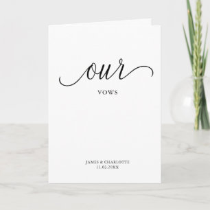 Our Vows Card Minimalist Script Vow Card