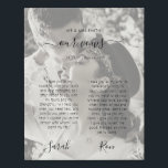 Our Vows Newlyweds Wedding Vows Photo Faux Canvas Print<br><div class="desc">Wedding day vows with photo keepsake canvas print to always remember your special day and your promise to each other. This modern elegant wedding day keepsake print features a black and white photo of the couple with "Our Vows" displayed in elegant hand-written style typography. Personalise this canvas print with your...</div>