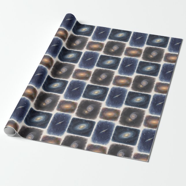 Our Watercolor Universe Wrapping Paper (Unrolled)