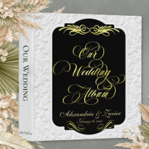 Our Wedding Album Monogram - Black/Gold