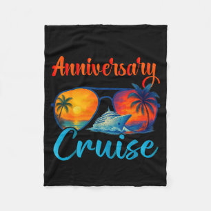 Our wedding anniversary cruise husband wife couple fleece blanket