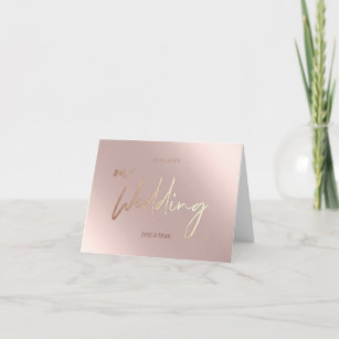 Our Wedding Cards Faux Foil Rosegold