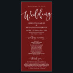 Our Wedding Ceremony, Classy Burgundy Program<br><div class="desc">Welcome to our wedding typography, Elegant Modern Romantic burgundy red theme, Wedding Ceremony Program card. It is designed with scroll accent that can be personalised with custom/ personalised text for your bridal party, ceremony details, memorial notes and thank you message. If you are looking for other program card types and...</div>