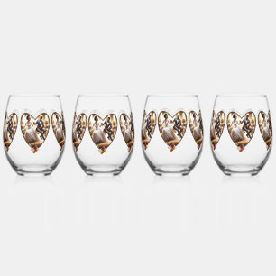 Our Wedding Day Bliss Elegant Stemless Wine Glass