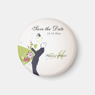 Our Wedding Day - Bride & Groom Save the Date Magnet