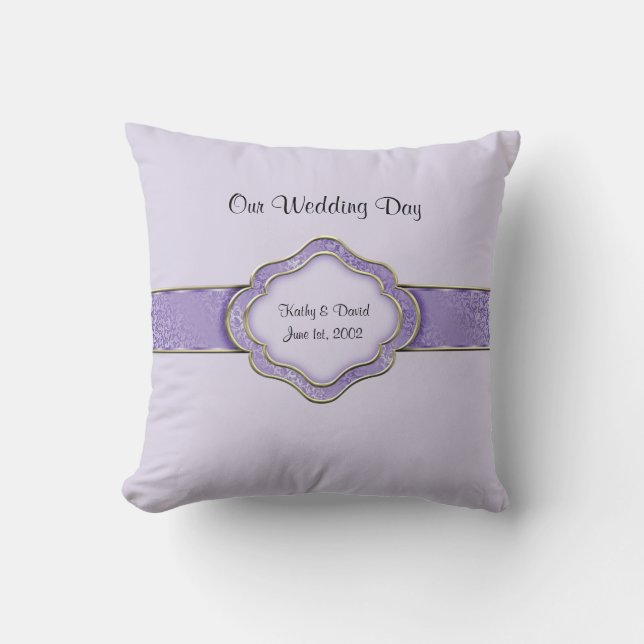 Our Wedding Day (Lilac) Cushion (Front)