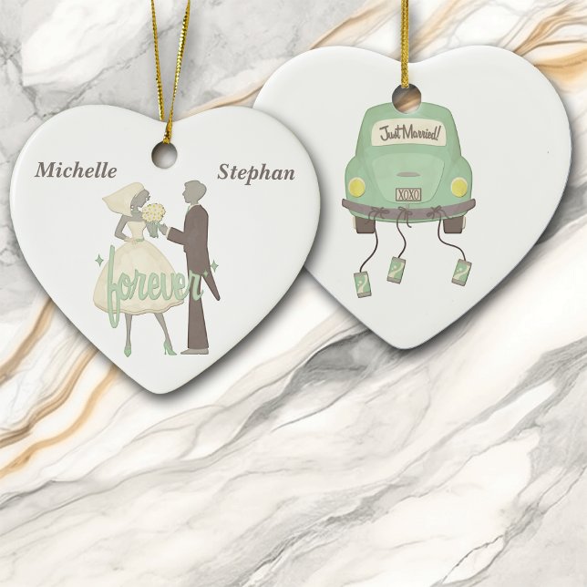 Our Wedding Day Personalised Ceramic Tree Decoration (Creator Uploaded)