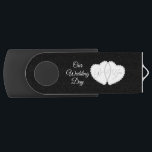 Our Wedding Day USB Flash Drive<br><div class="desc">USB Flash Drive. ⭐This Product is 100% Customisable. Graphics and text can be deleted, moved, resized, changed around, rotated, etc... 99% of my designs in my store are done in layers. This makes it easy for you to resize and move the graphics and text around so that it will fit...</div>