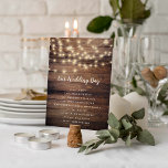 Our Wedding Day | Wood & String Lights Program<br><div class="desc">Rustic wood & string lights wedding day program.</div>